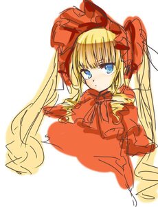 Rating: Safe Score: 0 Tags: 1girl bangs blonde_hair blue_eyes bonnet bow bowtie dress drill_hair image long_hair looking_at_viewer red_dress ribbon shinku simple_background solo twin_drills twintails upper_body white_background User: admin