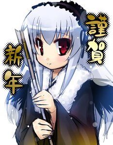 Rating: Safe Score: 0 Tags: 1girl bangs blush closed_mouth eyebrows_visible_through_hair image japanese_clothes kimono lolita_hairband long_hair long_sleeves looking_at_viewer red_eyes silver_hair simple_background solo suigintou upper_body white_background wings User: admin