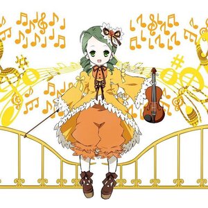 Rating: Safe Score: 0 Tags: 1girl bloomers dress drill_hair eighth_note frills full_body green_eyes green_hair image instrument kanaria long_sleeves musical_note pantyhose quarter_note ribbon smile solo twin_drills underwear violin white_legwear User: admin