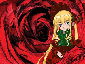Rating: Safe Score: 0 Tags: 1girl auto_tagged blonde_hair blue_eyes bonnet bow bowtie dress drill_hair flower green_bow image long_hair long_sleeves looking_at_viewer red_dress rose shinku solo twintails very_long_hair User: admin