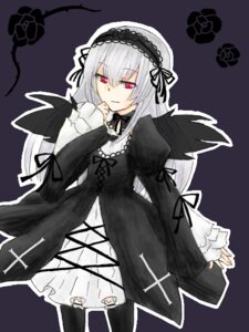 Rating: Safe Score: 0 Tags: 1girl black_dress black_ribbon cowboy_shot cross-laced_clothes dress flower frills hairband image juliet_sleeves lolita_hairband long_hair long_sleeves looking_at_viewer outline pink_eyes puffy_sleeves red_eyes ribbon rose simple_background solo suigintou wings User: admin