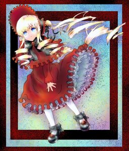 Rating: Safe Score: 0 Tags: 1girl blonde_hair blue_eyes bonnet bow dress drill_hair frills full_body image long_hair long_sleeves looking_at_viewer red_dress shinku shoes solo standing twin_drills twintails very_long_hair white_legwear User: admin