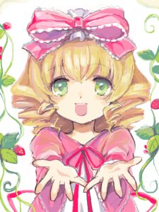 Rating: Safe Score: 0 Tags: 1girl blonde_hair bow dress drill_hair food fruit green_eyes hina_ichigo hinaichigo image leaf looking_at_viewer open_mouth outstretched_hand pink_bow plant reaching_out ribbon short_hair smile solo striped twin_drills upper_body vines User: admin