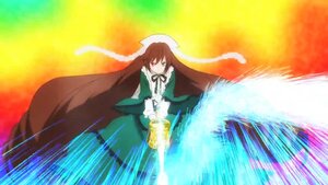 Rating: Safe Score: 0 Tags: 1girl brown_hair dress frills green_dress image long_hair long_sleeves neck_ribbon ribbon solo standing suiseiseki very_long_hair User: admin