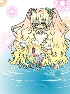 Rating: Safe Score: 0 Tags: 1girl blonde_hair cross-laced_footwear dress eyepatch flower frills hair_flower image kirakishou long_hair solo very_long_hair yellow_eyes User: admin