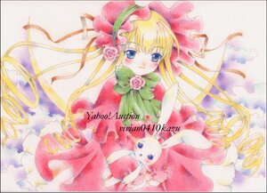 Rating: Safe Score: 0 Tags: 1girl blonde_hair blue_eyes blush bonnet bow bowtie capelet cowboy_shot dress drill_hair flower green_bow hat image long_hair long_sleeves looking_at_viewer marker_(medium) pink_flower pink_rose red_capelet red_dress rose shinku solo traditional_media very_long_hair User: admin