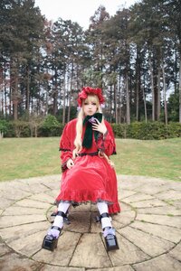 Rating: Safe Score: 0 Tags: 1girl bench dress photo_background red_hair sitting solo User: admin