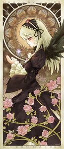 Rating: Safe Score: 0 Tags: 1girl black_dress black_wings dress flower frilled_sleeves frills hairband image juliet_sleeves lolita_fashion long_hair long_sleeves pink_flower pink_rose puffy_sleeves ribbon rose silver_hair solo suigintou wings User: admin