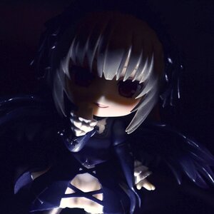 Rating: Safe Score: 0 Tags: 1girl bangs blunt_bangs doll dress frills long_sleeves looking_at_viewer purple_eyes simple_background smile solo suigintou upper_body User: admin