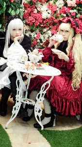 Rating: Safe Score: 0 Tags: 2girls blonde_hair blunt_bangs boots dress flower frills lolita_fashion long_hair multiple_cosplay multiple_girls rose shinku suigintou tagme white_hair User: admin