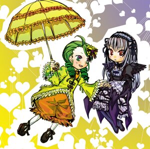 Rating: Safe Score: 0 Tags: 2girls black_umbrella blush dress drill_hair frills gothic_lolita green_eyes green_hair hairband heart holding_umbrella image kanaria lolita_fashion long_hair long_sleeves multiple_girls pair parasol red_eyes shared_umbrella silver_hair suigintou umbrella wings yuri User: admin