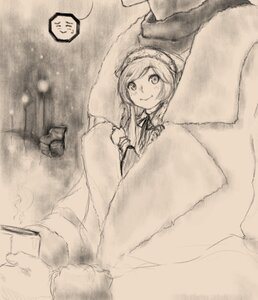 Rating: Safe Score: 0 Tags: 1girl image long_sleeves monochrome short_hair sketch smile solo suiseiseki User: admin