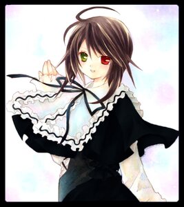 Rating: Safe Score: 0 Tags: 1girl ahoge black_border border brown_hair circle_cut dress frills green_eyes heterochromia image letterboxed long_sleeves looking_at_viewer pillarboxed red_eyes ribbon smile solo souseiseki windowboxed User: admin