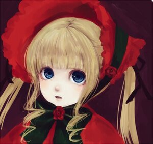Rating: Safe Score: 0 Tags: 1girl :o bangs blonde_hair blue_eyes bow bowtie drill_hair flower image long_hair looking_at_viewer red_flower red_rose rose shinku sidelocks simple_background solo twintails User: admin
