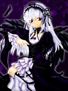 Rating: Safe Score: 0 Tags: 1girl black_ribbon black_wings detached_collar dress feathers frills hairband image long_hair long_sleeves looking_at_viewer puffy_sleeves ribbon silver_hair solo suigintou wings User: admin