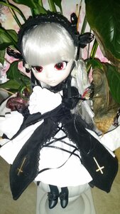 Rating: Safe Score: 0 Tags: 1girl bangs blunt_bangs doll dress flower long_hair long_sleeves looking_at_viewer red_eyes solo suigintou white_hair User: admin