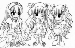 Rating: Safe Score: 0 Tags: 3girls boots dress flower full_body greyscale hair_ornament image long_hair long_sleeves looking_at_viewer monochrome multiple multiple_girls rose simple_background standing suigintou tagme very_long_hair white_background User: admin