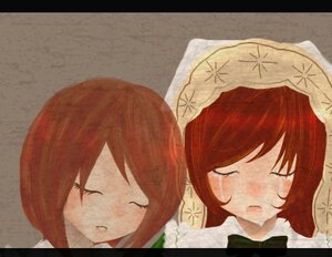 Rating: Safe Score: 0 Tags: auto_tagged blush brown_hair closed_eyes crying image letterboxed multiple_girls pair short_hair siblings sisters souseiseki suiseiseki tears twins User: admin