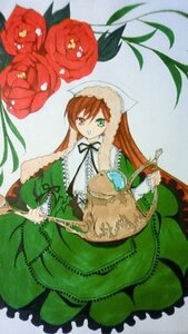 Rating: Safe Score: 0 Tags: 1girl brown_hair dress flower frills green_dress green_eyes heterochromia holding image long_hair long_sleeves looking_at_viewer plant red_eyes solo suiseiseki very_long_hair watering_can User: admin