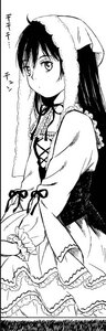 Rating: Safe Score: 0 Tags: 1girl dress frills from_side greyscale image long_hair long_sleeves monochrome neck_ribbon ribbon solo suiseiseki v_arms User: admin