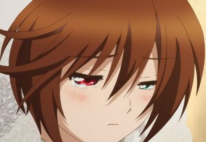 Rating: Safe Score: 0 Tags: 1girl blush brown_hair close-up closed_mouth eyebrows_visible_through_hair face half-closed_eyes image looking_at_viewer red_eyes solo suiseiseki tears User: admin