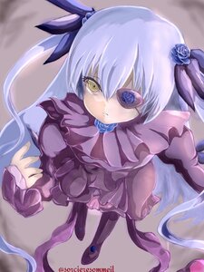 Rating: Safe Score: 0 Tags: 1girl barasuishou black_legwear blue_flower blue_rose dress flower hair_ribbon image long_hair long_sleeves pantyhose ribbon rose silver_hair solo very_long_hair yellow_eyes User: admin