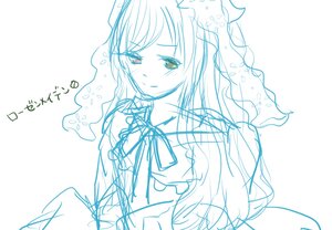 Rating: Safe Score: 0 Tags: 1girl blue_theme blush dress image long_hair monochrome ribbon sketch solo suiseiseki upper_body veil User: admin