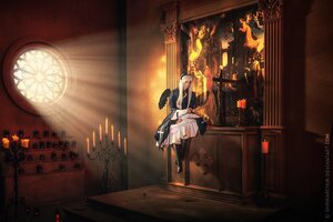Rating: Safe Score: 0 Tags: 1girl black_legwear burning candle chandelier dress fire flame indoors lantern long_hair solo suigintou thighhighs very_long_hair User: admin
