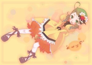 Rating: Safe Score: 0 Tags: 1girl ahoge brown_hair dress drill_hair flower full_body green_eyes hair_ornament image kanaria long_sleeves pantyhose rose solo standing twin_drills yellow_dress User: admin
