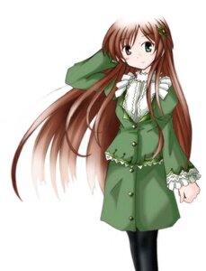 Rating: Safe Score: 0 Tags: 1girl artist_request brown_hair dress frills green_dress green_eyes heterochromia image long_hair long_sleeves looking_at_viewer pantyhose photoshop_(medium) red_eyes rozen_maiden simple_background solo standing suiseiseki very_long_hair white_background User: admin