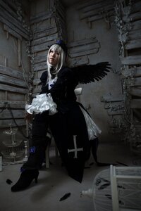 Rating: Safe Score: 0 Tags: 1girl black_dress cross dress feathers flower frills gothic gothic_lolita indoors lolita_fashion long_hair long_sleeves sitting solo standing suigintou wings User: admin