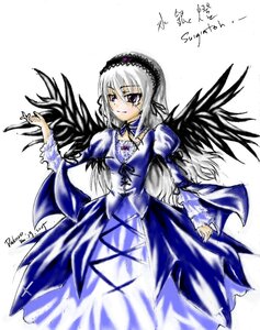 Rating: Safe Score: 0 Tags: 1girl black_ribbon black_wings detached_collar dress frills hairband image long_hair long_sleeves looking_at_viewer puffy_sleeves ribbon simple_background solo suigintou very_long_hair white_background wings User: admin