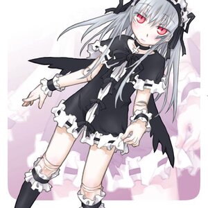 Rating: Safe Score: 0 Tags: 1girl black_dress black_wings blush doll_joints dress dutch_angle frilled_legwear frills gothic_lolita hairband image joints kakashichi kneehighs lolita_fashion long_hair looking_at_viewer pink_eyes rozen_maiden silver_hair socks solo standing suigintou wings zoom_layer User: admin