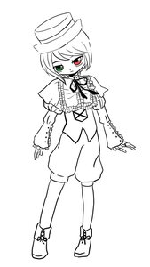 Rating: Safe Score: 0 Tags: 1girl boots capelet frills full_body green_eyes hat heterochromia image long_sleeves looking_at_viewer monochrome puffy_pants red_eyes short_hair shorts solo souseiseki spot_color standing top_hat User: admin