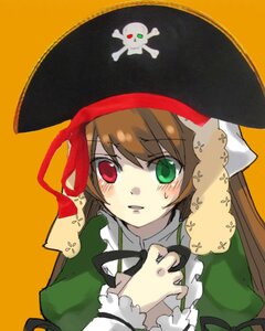 Rating: Safe Score: 0 Tags: 1girl blush brown_hair dress green_dress green_eyes hat head_scarf heterochromia image long_hair long_sleeves looking_at_viewer orange_background red_eyes simple_background solo suiseiseki upper_body very_long_hair yellow_background User: admin