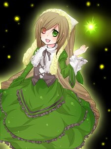Rating: Safe Score: 0 Tags: 1girl :d auto_tagged brown_hair dress frills green_dress green_eyes hair_over_one_eye heterochromia image long_hair long_sleeves looking_at_viewer open_mouth red_eyes smile solo suiseiseki very_long_hair User: admin