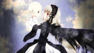 Rating: Safe Score: 0 Tags: 1girl bangs black_ribbon black_wings closed_mouth cloud cloudy_sky dress flower frilled_sleeves frills hairband image long_sleeves red_eyes rose silver_hair sky solo suigintou wide_sleeves wings User: admin