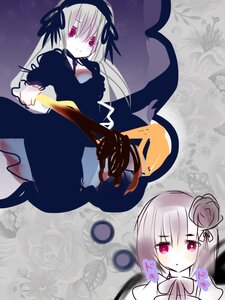 Rating: Safe Score: 0 Tags: 1girl black_dress dress flower hair_ribbon image long_sleeves looking_at_viewer multiple_girls pink_eyes puffy_sleeves purple_eyes red_eyes ribbon rose smile solo suigintou white_hair white_rose User: admin