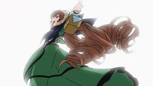 Rating: Safe Score: 0 Tags: 1girl brown_hair dress drill_hair green_dress green_eyes image long_hair long_sleeves open_mouth ringlets smile solo striped suiseiseki twin_drills very_long_hair User: admin