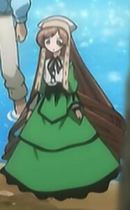 Rating: Safe Score: 0 Tags: brown_hair dress green_dress hat image long_hair long_sleeves multiple_girls outdoors solo solo_focus standing suiseiseki very_long_hair User: admin