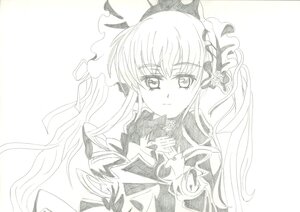 Rating: Safe Score: 0 Tags: 1girl auto_tagged blush bow bowtie dress flower frills hairband image long_hair long_sleeves looking_at_viewer monochrome shinku simple_background solo striped suigintou traditional_media upper_body User: admin