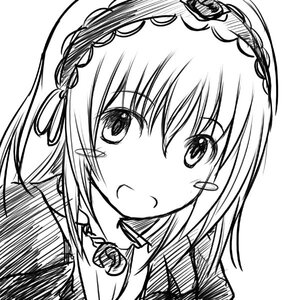 Rating: Safe Score: 0 Tags: 1girl auto_tagged bangs blush eyebrows_visible_through_hair greyscale hair_between_eyes hair_ribbon hairband image long_hair looking_at_viewer monochrome ribbon rozen_maiden ruku_(alicecreation) simple_background sketch smile solo suigintou white_background User: admin