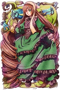 Rating: Safe Score: 0 Tags: 1girl absurdly_long_hair bow brown_eyes brown_hair commentary_request dress drill_hair frills full_body green_dress green_eyes hairband hat heterochromia highres image long_hair long_sleeves red_eyes rozen_maiden skirt_hold solo standing suiseiseki suou_sakura twin_drills very_long_hair watering_can User: admin