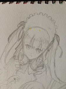 Rating: Safe Score: 0 Tags: 1girl closed_mouth eyebrows_visible_through_hair graphite_(medium) image long_hair looking_at_viewer photo shinku sketch solo traditional_media upper_body User: admin