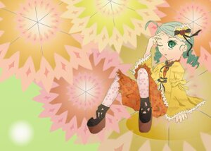 Rating: Safe Score: 0 Tags: 1girl ahoge dress drill_hair green_eyes image kanaria one_eye_closed pantyhose print_legwear solo star_(symbol) User: admin