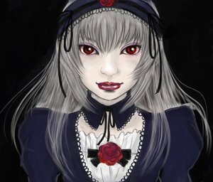 Rating: Safe Score: 0 Tags: 1girl choker dress flower frills hairband image lips long_hair looking_at_viewer pale_skin red_eyes red_flower red_rose rose silver_hair simple_background smile solo suigintou User: admin