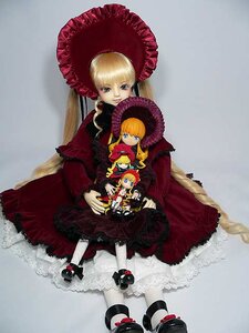 Rating: Safe Score: 0 Tags: auto_tagged bangs blonde_hair blue_eyes bonnet bow doll dress holding long_sleeves looking_at_viewer multiple_girls pink_bow red_dress shinku shoes sitting smile solo umbrella User: admin