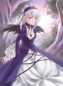 Rating: Safe Score: 0 Tags: 1girl black_wings detached_collar dress flower frilled_sleeves frills hairband image juliet_sleeves long_hair long_sleeves looking_at_viewer pink_eyes puffy_sleeves ribbon silver_hair solo suigintou tree wings User: admin