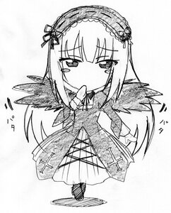 Rating: Safe Score: 0 Tags: 1girl bangs chibi dress eyebrows_visible_through_hair feathered_wings full_body greyscale hairband image long_hair long_sleeves looking_at_viewer monochrome ribbon simple_background solo suigintou traditional_media very_long_hair white_background wide_sleeves wings User: admin