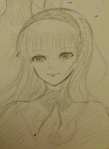 Rating: Safe Score: 0 Tags: 1girl akemi_homura closed_mouth face flower graphite_(medium) hair_ribbon hairband image long_hair looking_at_viewer monochrome ribbon rose simple_background sketch smile solo suigintou traditional_media upper_body User: admin